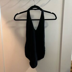 American Apparel Black Sleeveless Backless Bodysuit